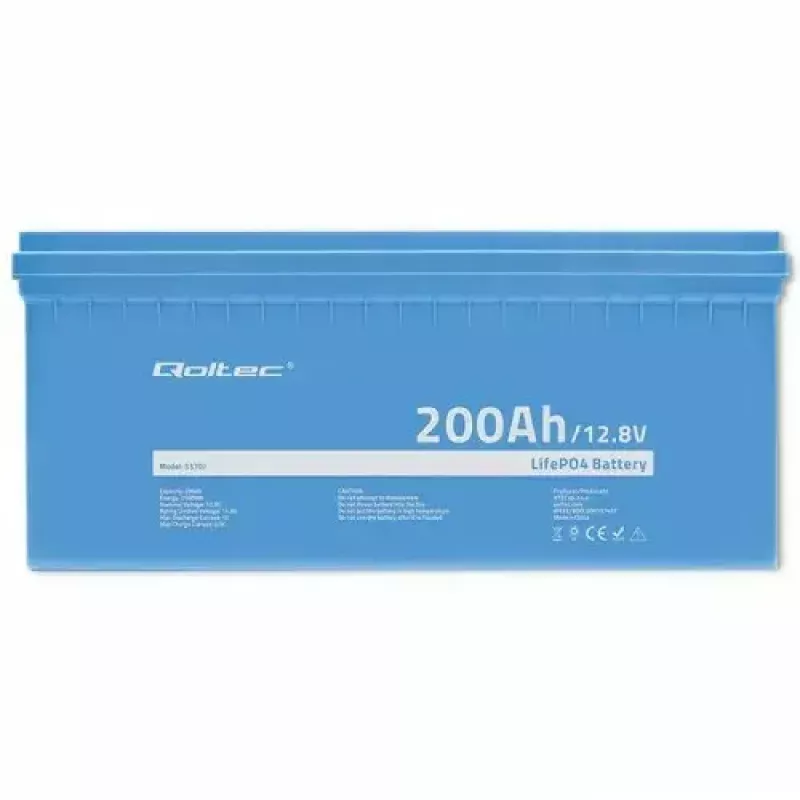 Qoltec 53707 Sõidukiaku Liitium-raudfosfaat 200 Ah 12,8 V