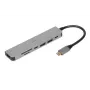 Dokkimisjaam IBOX IUH3SL4K USB USB-C 5 Gbit/s, HDMI 4K@30Hz, PD kuni 100W, 2x USB-A, 2x USB-C, mälukaardilugeja, hõbedane