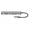 Dokkimisjaam IBOX IUH3SL4K USB USB-C 5 Gbit/s, HDMI 4K@30Hz, PD kuni 100W, 2x USB-A, 2x USB-C, mälukaardilugeja, hõbedane