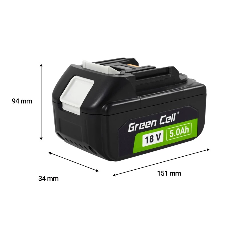 Aku roheline Cell PTMA18V5 Lithium-Ion 5Ah 600g