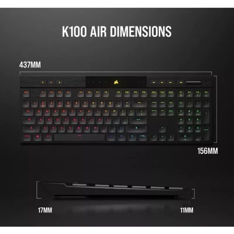 Klaviatuur K100 RGB Air Wireless Ultra Thin Cherry MX