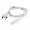 Toitekaabel Gembird PC-184/2-W — 1,8 m, tüüp C pistik C8 ühenduspesaga, valge
