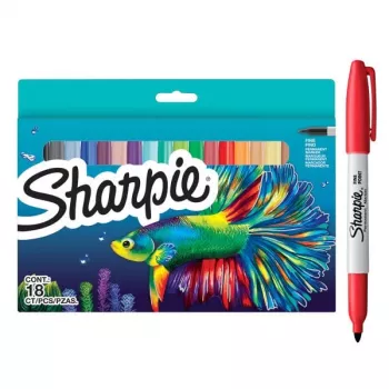 Püsimarkerid Sharpie Fish Set 18 tk