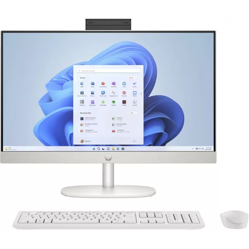 HP 24-cr0312nw AMD Ryzen™ 5 7520U 60,5 cm (23,8) 1920 x 1080 px kõik-ühes-arvuti 16 GB LPDDR5-SDRAM 512 GB SSD Windows 11 Home Wi-Fi 6 (802.11ax) valge