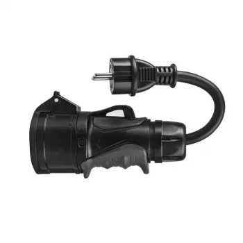 Elektrisõiduki laadimiskaabel roheline Cell EVAK01, Type 1 Schuko, 16 A, 230–400 V, 0,4 m, must