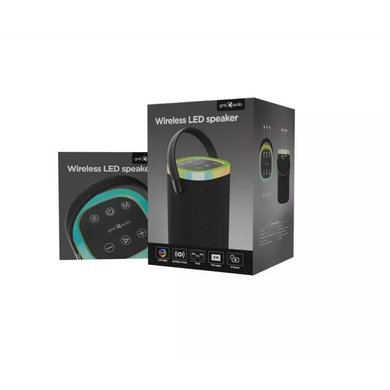 Kaasaskantav kõlar GEMBIRD SPK-BT-LED-06, Bluetooth, sisseehitatud LED, taaslaetav aku