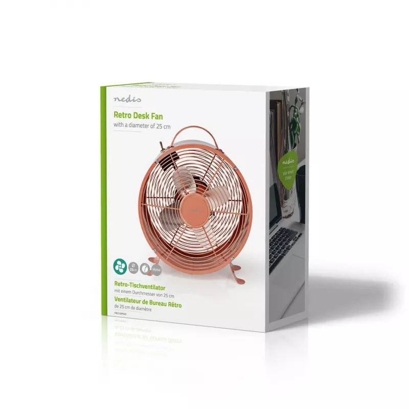 Nedis FNCL10PK20 majapidamisventilaator Roosa