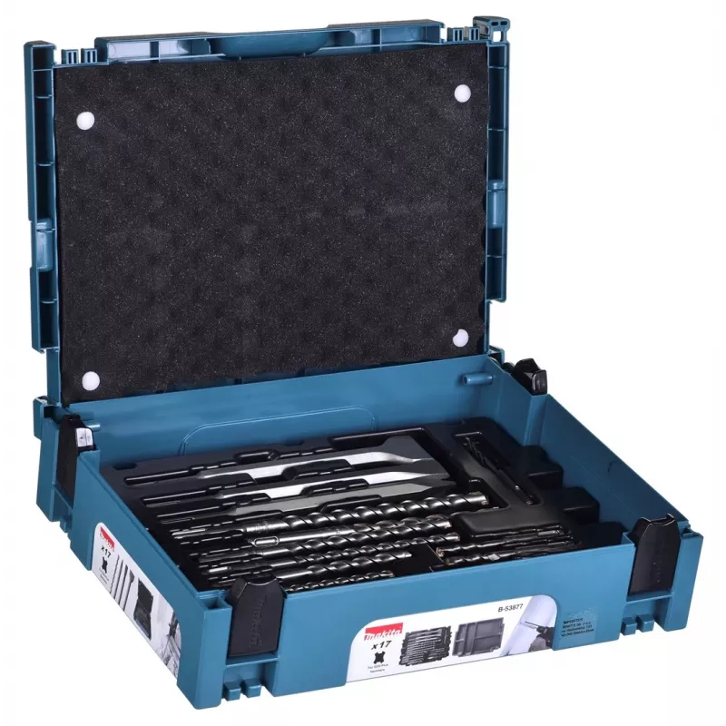 MAKITA PUURITERADE KOMPLEKT SDS + MEISLID 17tk. MAKPAC KOHVRIS