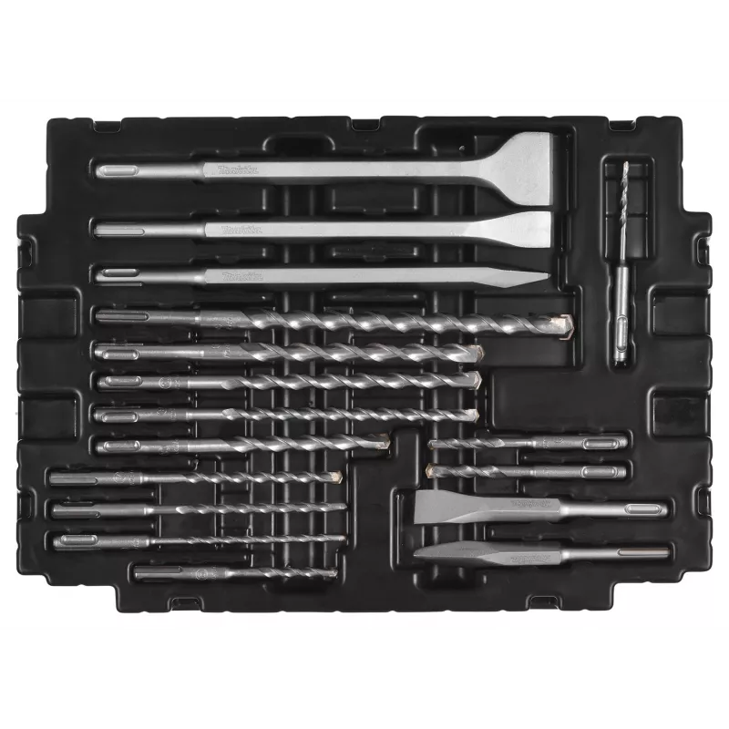 MAKITA PUURITERADE KOMPLEKT SDS + MEISLID 17tk. MAKPAC KOHVRIS