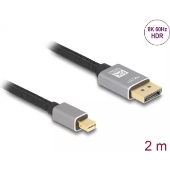 DeLOCK Mini DisplayPort - DisplayPort kaabel 8K 60 Hz 2 m hall metall