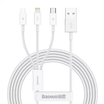 USB-kaabel Baseus Superior USB 2.0 1,5 m USB A USB C/Micro USB A/Lightning valge