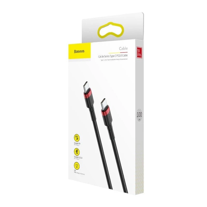 USB-kaabel Baseus Cafule 2m USB C Must Punane