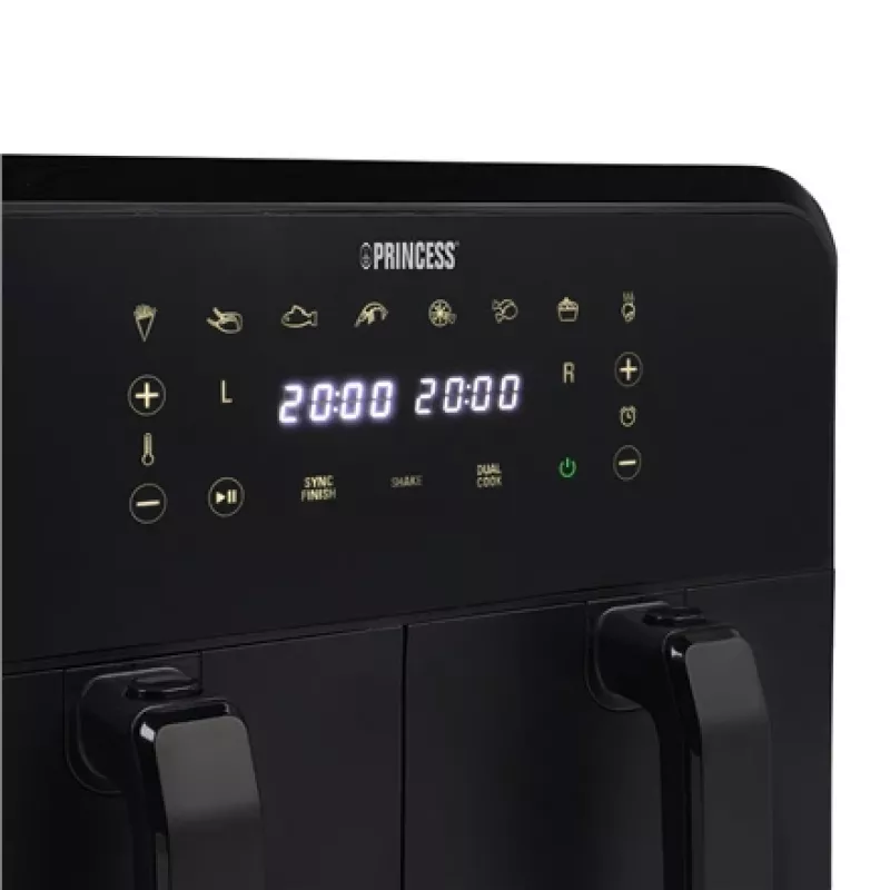 Airfryer Princess 1.182068.01.001 kahekorviga kuumõhufritüür 8 L 2400 W 220 °C puutetundlik LED (must)
