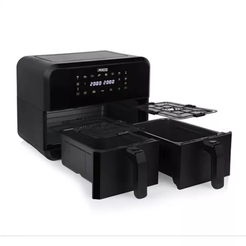 Airfryer Princess 1.182068.01.001 kahekorviga kuumõhufritüür 8 L 2400 W 220 °C puutetundlik LED (must)