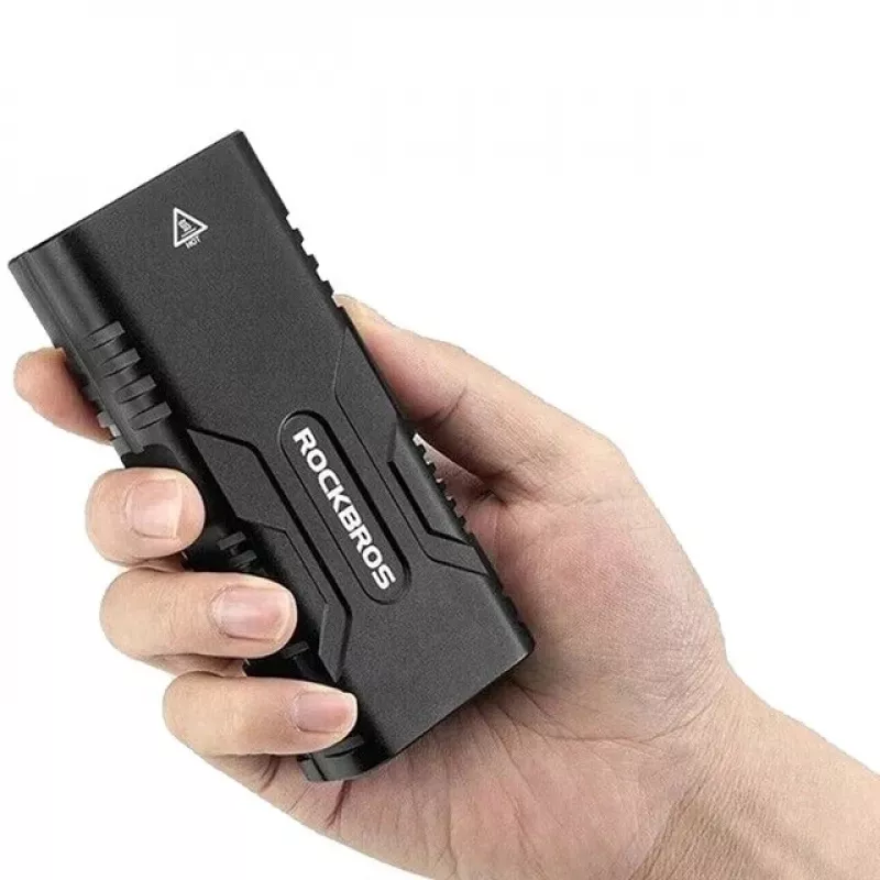 Rockbros jalgrattatuli akupanga funktsiooniga + USB-C–USB-A kaabel, 850 lm, must