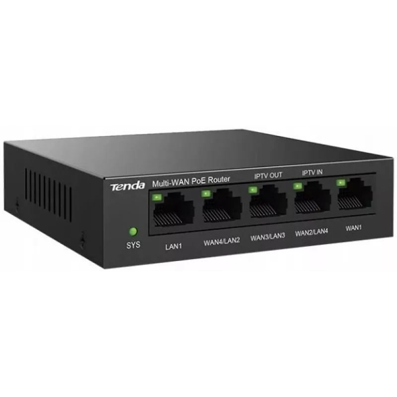 Juhtmega ruuter Tenda G0-5G-PoE Gigabit Ethernet Must IPSec VPN