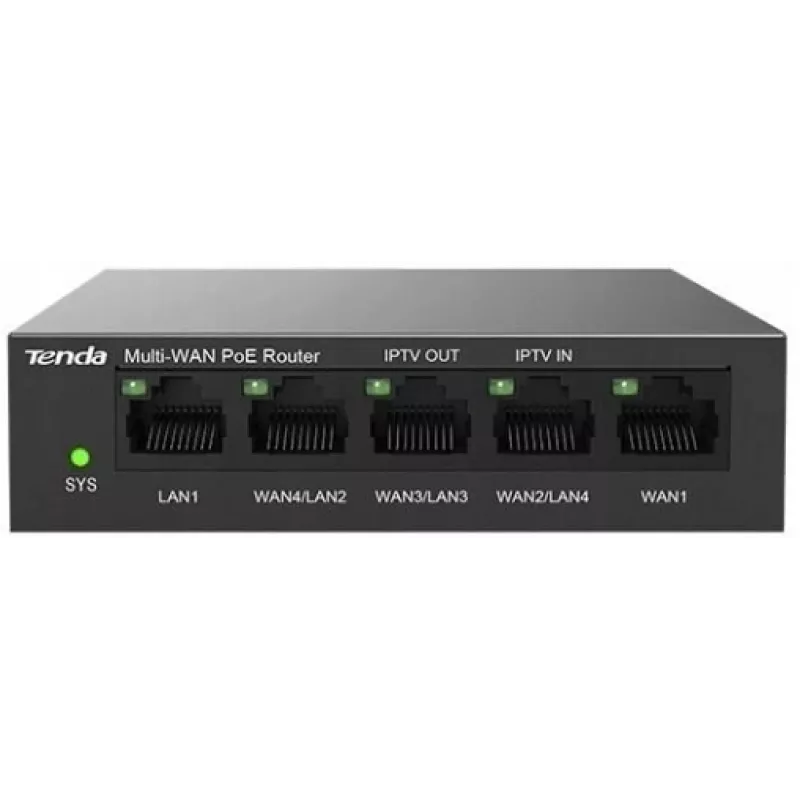 Juhtmega ruuter Tenda G0-5G-PoE Gigabit Ethernet Must IPSec VPN