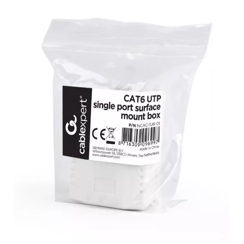 PoE adapter Gembird NCAC-1U6-01 Cat6 kaablitele, valge