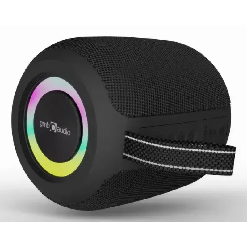 Mono kaasaskantav kõlar GEMBIRD GMB Audio SPK-BT-LED-05-BK — 8 W RMS, 6,6 cm draiver, Bluetooth, MicroSD tugi, must silinder