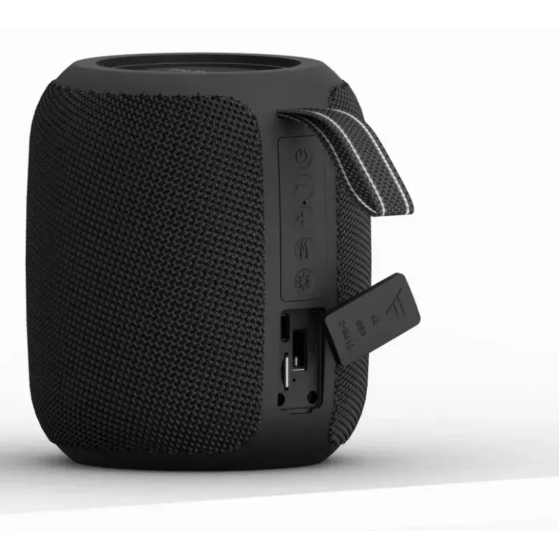 Mono kaasaskantav kõlar GEMBIRD GMB Audio SPK-BT-LED-05-BK — 8 W RMS, 6,6 cm draiver, Bluetooth, MicroSD tugi, must silinder