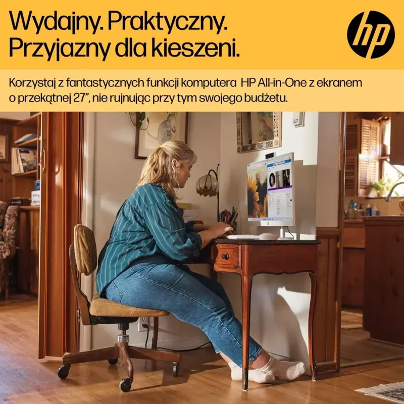 Kõik-ühes arvuti HP 27-cr0222nw — HP kõik-ühes lauaarvuti AMD Ryzen 7 7730U, 16 GB muutmälu, 512 GB SSD, 27-tolline FHD, Windows 11 Home, Wi‑Fi 6