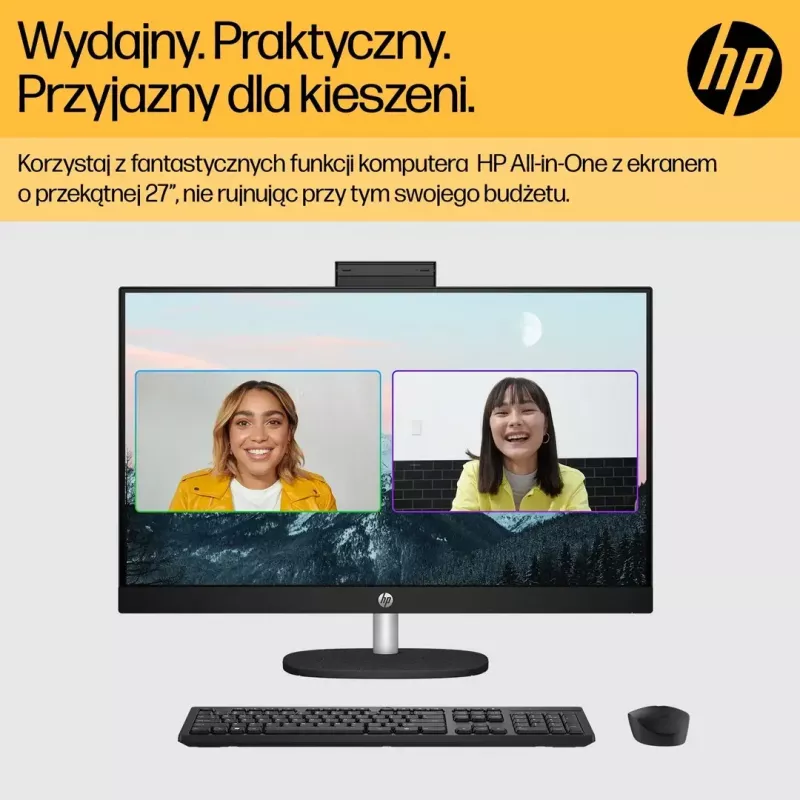 Kõik-ühes arvuti HP 27-cr0232nw — AMD Ryzen 5 7520U, 16 GB muutmälu, 512 GB SSD, 27-tolline FHD, Windows 11 Home, Wi‑Fi 6 (valge)