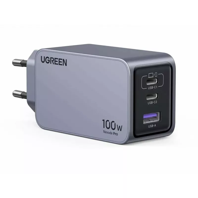 UGREEN siseruumide laadija Nexode Pro 3-pordiline GaN PD kiirlaadija 2 USB USB-C