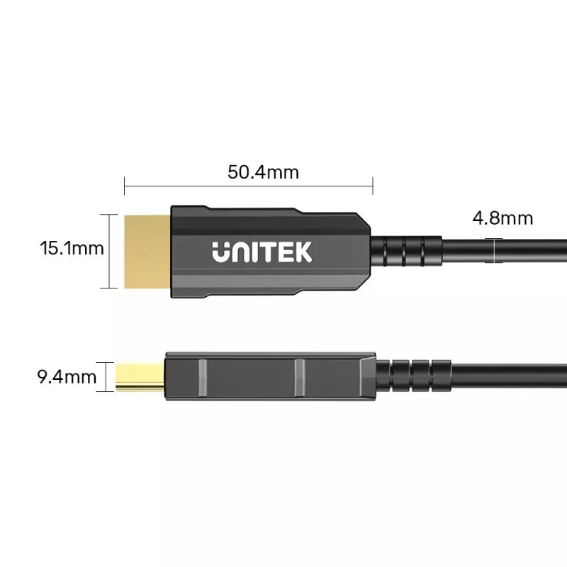 HDMI-kaabel UNITEK C11072BK-50M 50m 18 Gbit/s 2.0 Must