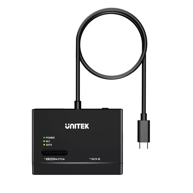 SSD korpus UNITEK S1232A01-EU must M.2/2,5-tolline/3,5-tolline 10 Gbit/s