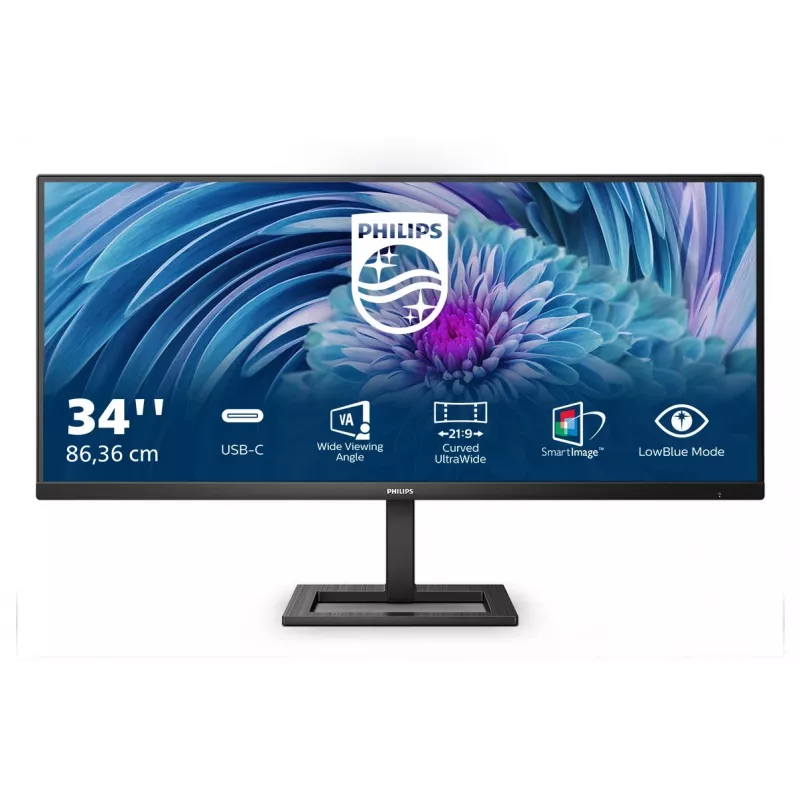 Philips E Line 346E2LAE/00 LED-ekraan 86,4 cm (34) 3440 x 1440 pikslit Wide Quad HD LCD Must (kahjustatud pakend)
