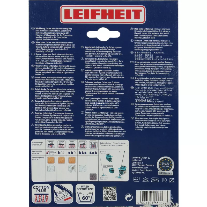 Mobiotsik Leifheit 55117 elevandiluu ja türkiis asendusotsik lamedatele moppidele