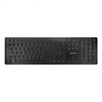Juhtmevaba klaviatuur Cherry KW 9100 õhuke Portugal Must — 2,4 GHz ja Bluetooth, portugali QWERTY paigutus