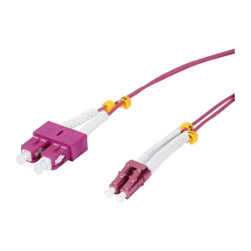 Synergy 21 LWL-2-Faser-Patchk. 2mtr.LC-SC 50/125um OM4 AD 2mm flexible Knickschutztülle - Multimode-Faser - 2 m