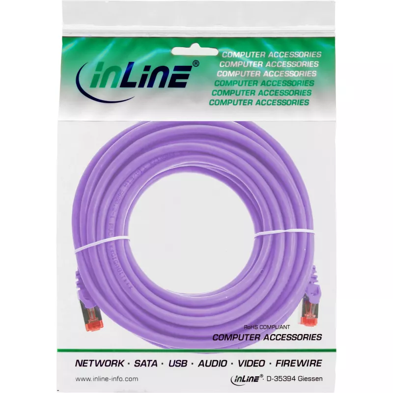 InLine paranduskaabel S/FTP PiMF Cat.6 250MHz PVC vask lilla 15m