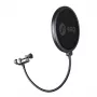 Pop filter SSQ Double Pop Filter SSQ POP1 SS-1923 stuudiomikrofonidele, kahekihiline metallvõrk, reguleeritav hanekael