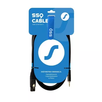 XLR (3-kontaktiline) emane 3,5 mm TRS stereopistikukaablile SSQ XLRMi0.5 0,5 m, balansseeritud, 85Ω ±5Ω, 2×0,23 mm², must