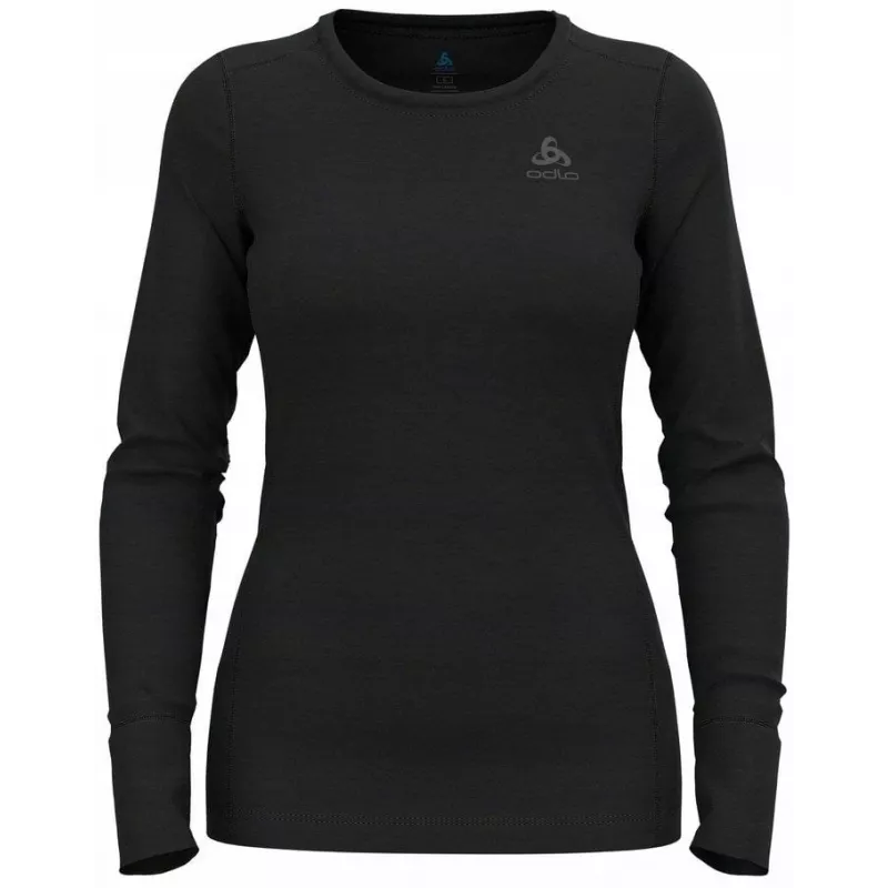 Odlo BL TOP crew neck l/s MERINO 200 naiste T-särk, suurus S, must