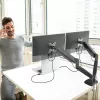 j5create JTSA102 ergonoomiline kahe monitori hoidik, must, klamber/läbiviik, 16 kg