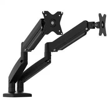 j5create JTSA102 ergonoomiline kahe monitori hoidik, must, klamber/läbiviik, 16 kg