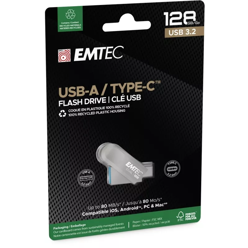USB-mälupulk Emtec 128 GB USB Type-A USB USB-C D280