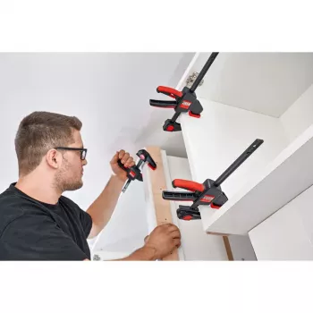 Lauaklamber Bessey EZR15SET ühekäeline, 150 mm kinnituslaius, 60 mm suu sügavus, must/punane