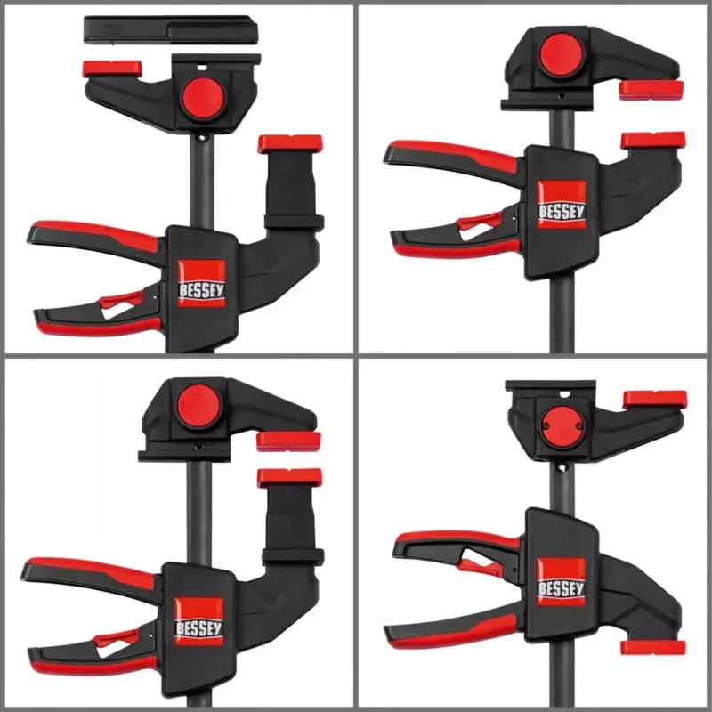 Lauaklamber Bessey EZR15SET ühekäeline, 150 mm kinnituslaius, 60 mm suu sügavus, must/punane