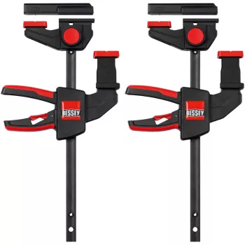 Lauaklamber Bessey EZR15SET ühekäeline, 150 mm kinnituslaius, 60 mm suu sügavus, must/punane