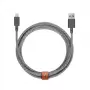 USB-A – Lightning kaabel native union Belt kaabel XL 3 m must valge