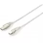Equip - USB-kaabel - USB (M) to USB Type B (M) - USB2.0 - 5,0m - Läbipaistev hõbedane (128652)