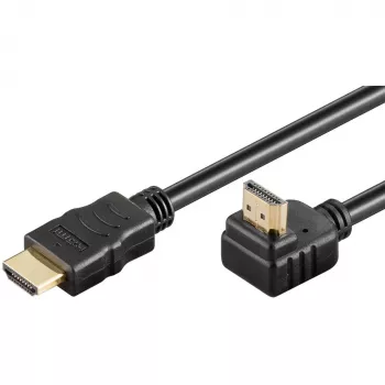 Goobay HDMI 2.0 90° nurga all kaabel Ethernetiga 4K 60Hz 5 m Must