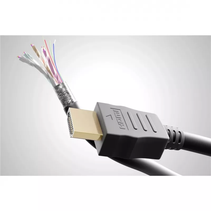 Goobay HDMI 2.0 90° nurga all kaabel Ethernetiga 4K 60Hz 5 m Must