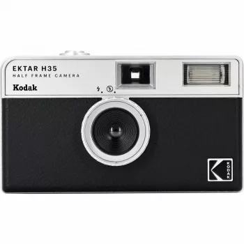 35mm filmikaamera Kodak Ektar H35 must — kompaktne point-and-shoot, fikseeritud objektiiv, filmiformaat 35mm