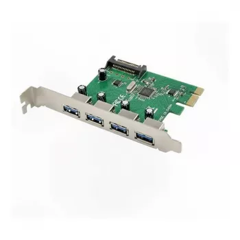 PCIe USB 3.0 kaart Inateck KTU3FR-4P — 4 USB 3.0 porti, 15-kontaktiline SATA toide