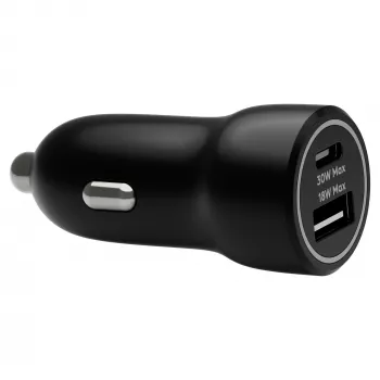 Autolaadija d bramante re-charge — USB-C 30W + USB-A 18W, 12–24V, must